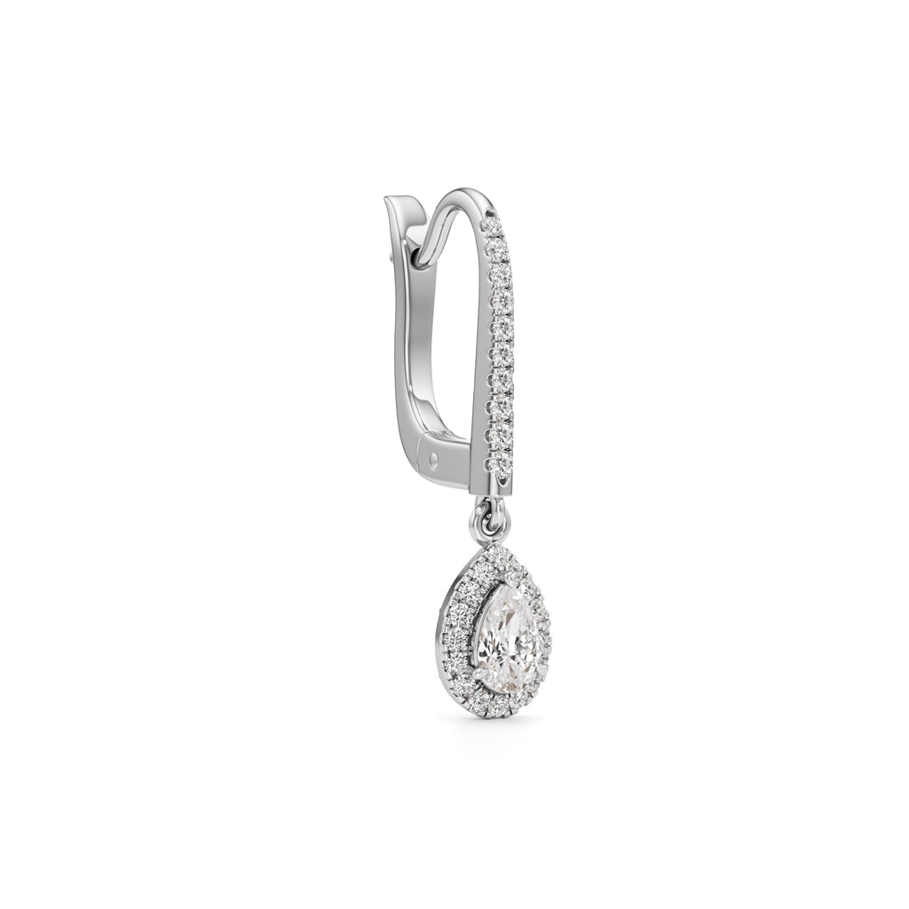 0.75Ct Pear Shape Hoops Earrings