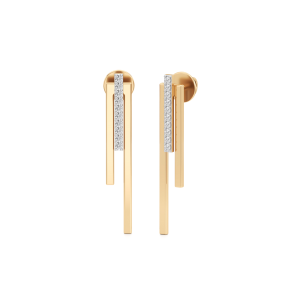 Radiant Lines Diamond Dangle Earrings