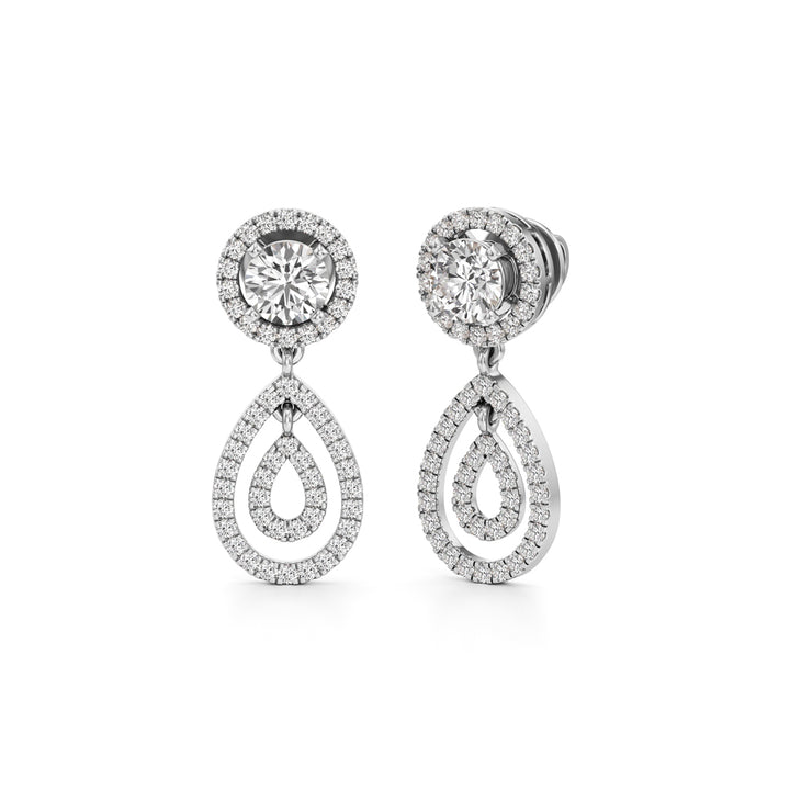 2.5Ct Round Shape Dangles Earrings