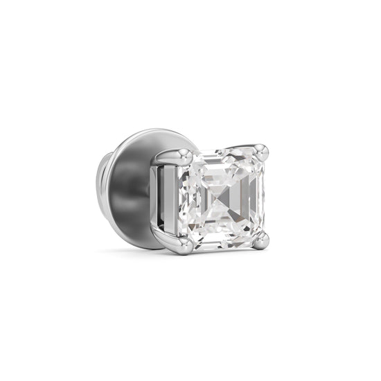 1Ct Asscher Shape Solitaire Studs Earrings