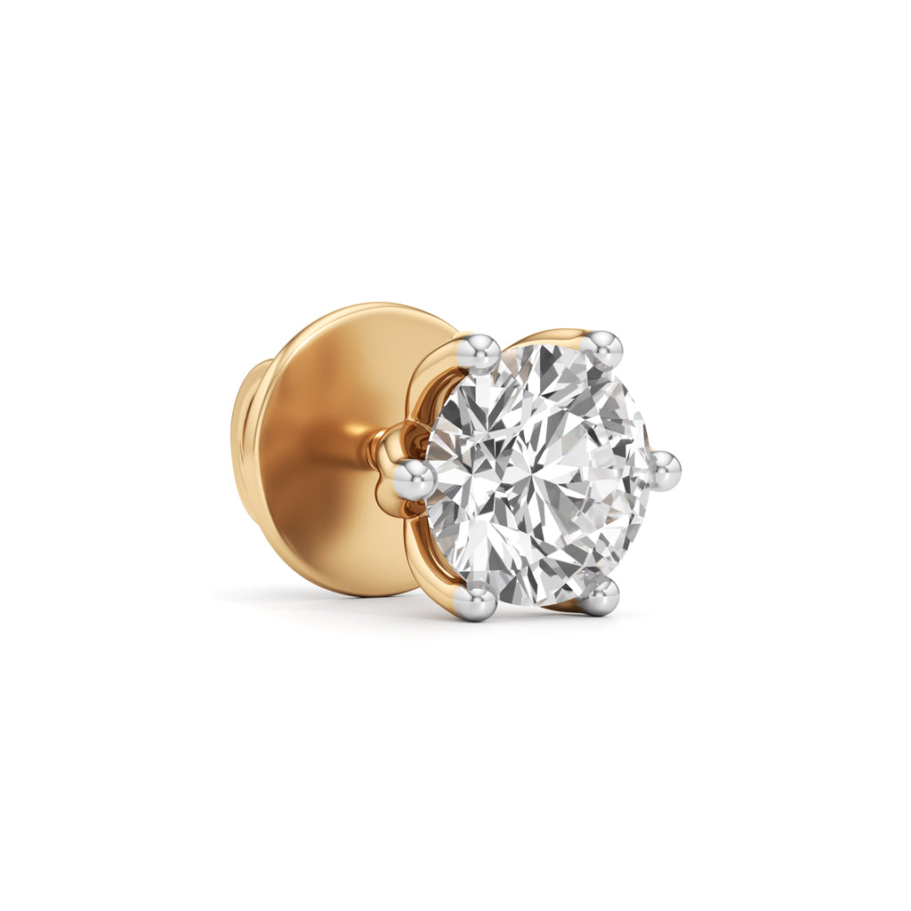 1Ct Round Shape Solitaire Studs Earrings