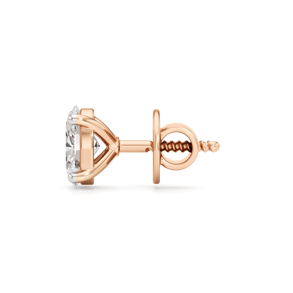 1Ct Oval Shape Solitaire Studs Earrings