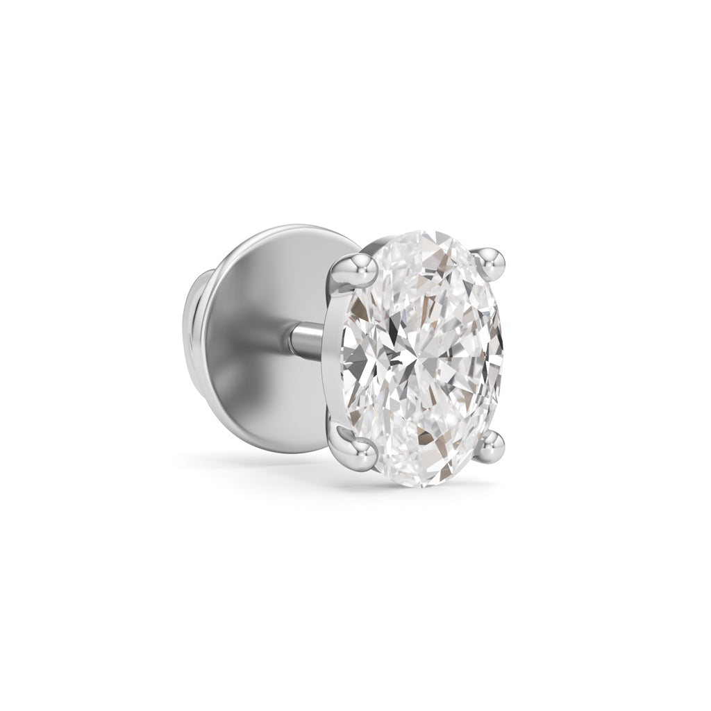 1Ct Oval Shape Solitaire Studs Earrings