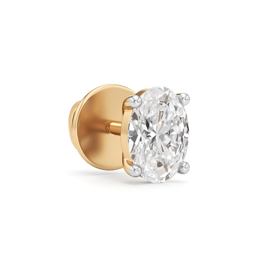 1Ct Oval Shape Solitaire Studs Earrings