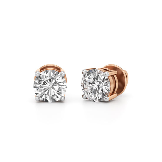 1.5Ct Round Shape Solitaire Studs Earrings