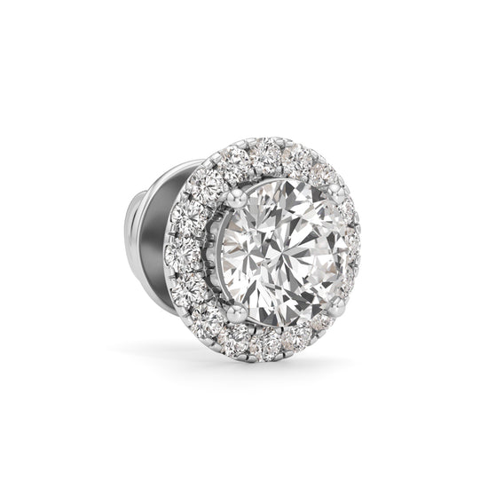 1.25Ct Round Shape Halo Studs Earrings