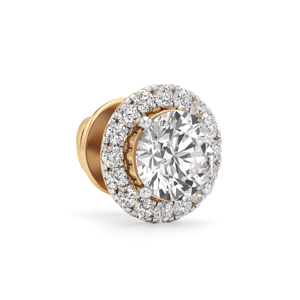 1.25Ct Round Shape Halo Studs Earrings