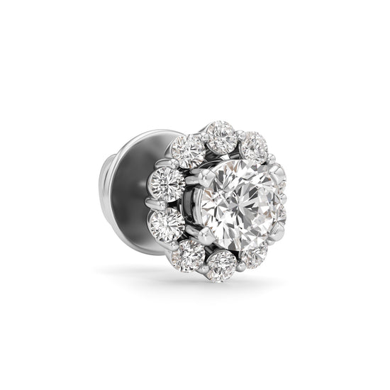 0.75Ct Round Shape Halo Studs Earrings