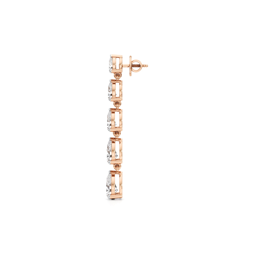 5.5Ct Pear Shape Dangles Earrings