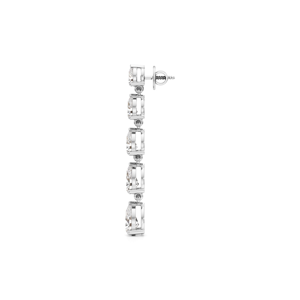5.5Ct Pear Shape Dangles Earrings