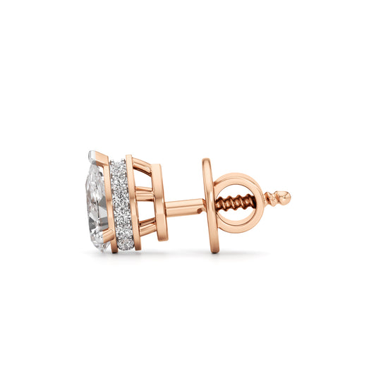0.75Ct Pear Shape Solitaire Studs Earrings