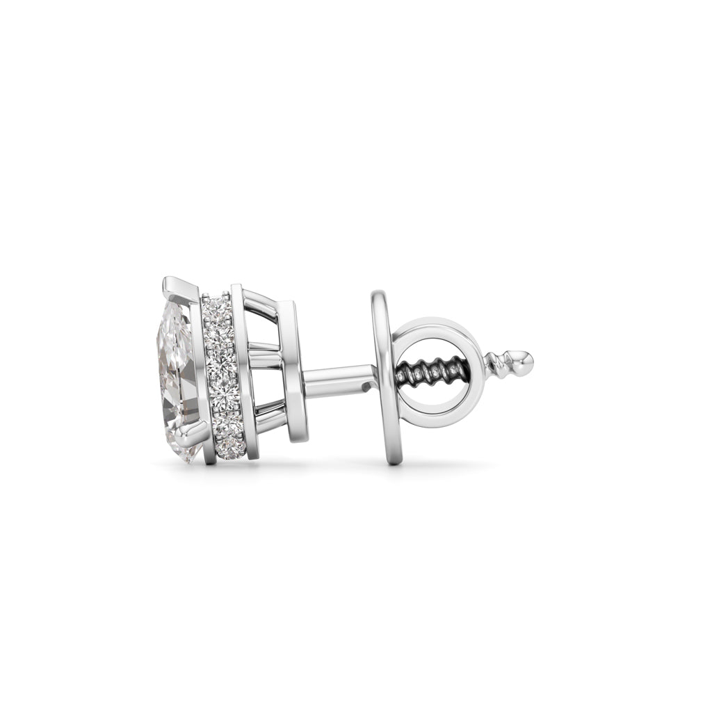 0.75Ct Pear Shape Solitaire Studs Earrings