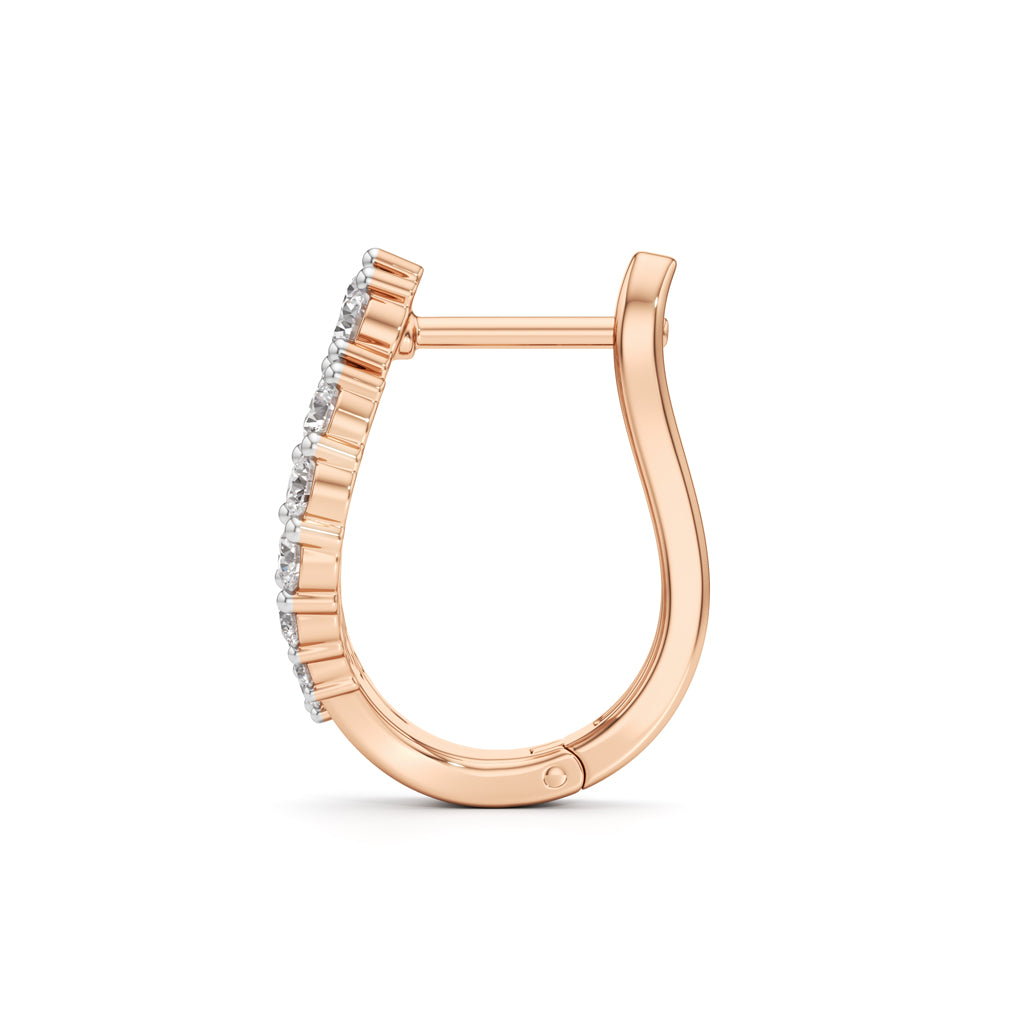 1Ct Round Shape Hoops Earrings