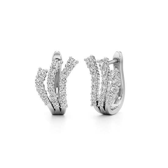 1Ct Round Shape Hoops Earrings