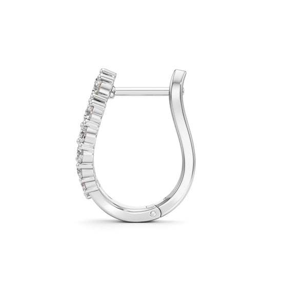 1Ct Round Shape Hoops Earrings