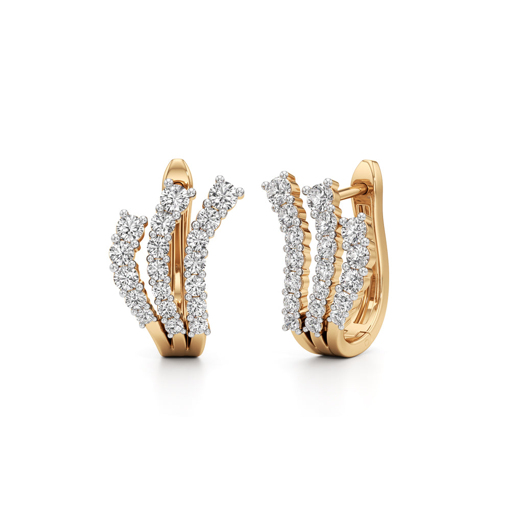 1Ct Round Shape Hoops Earrings