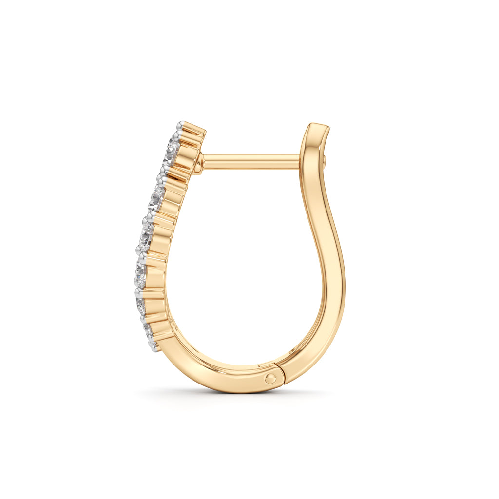 1Ct Round Shape Hoops Earrings