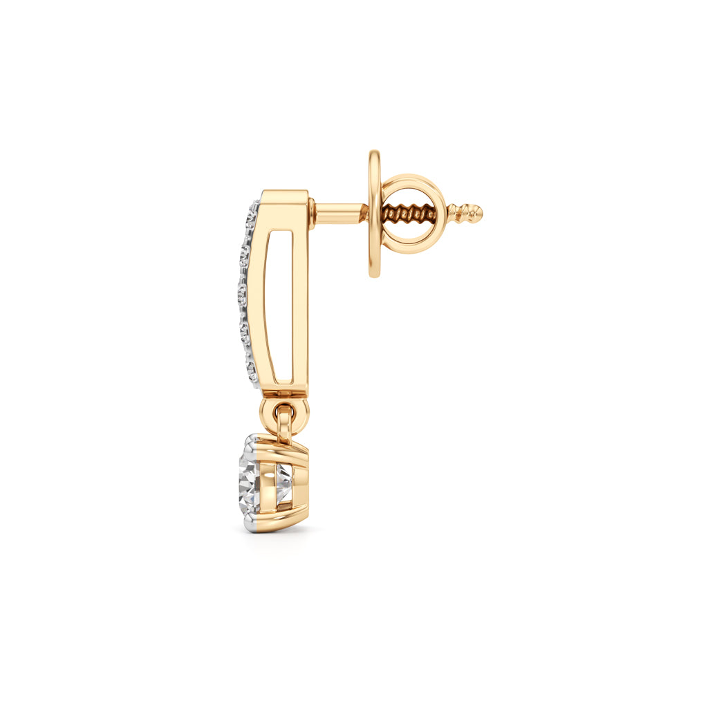 0.50Ct Round Shape Fancy Studs Earrings