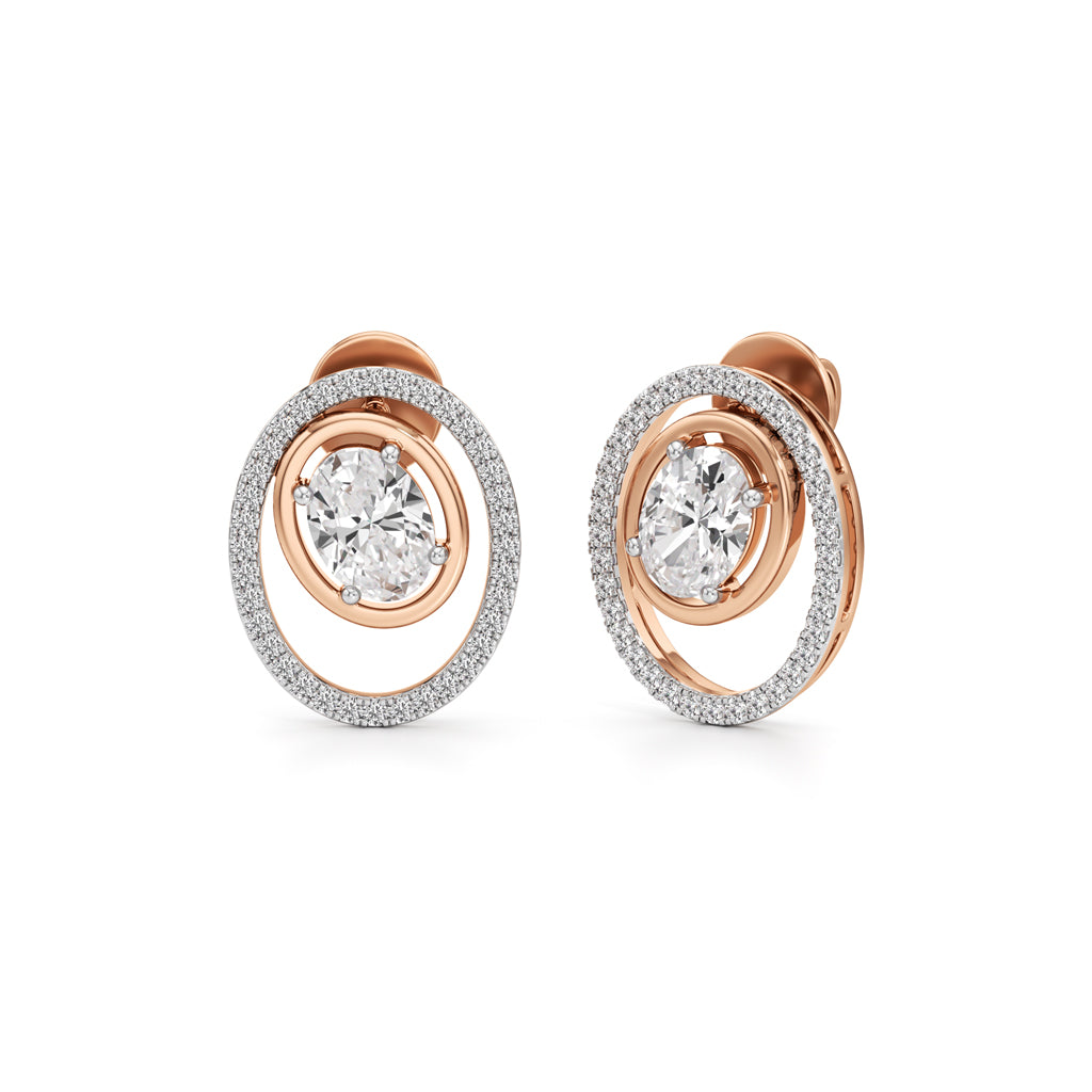 2.25Ct Oval Shape Fancy Studs Earrings
