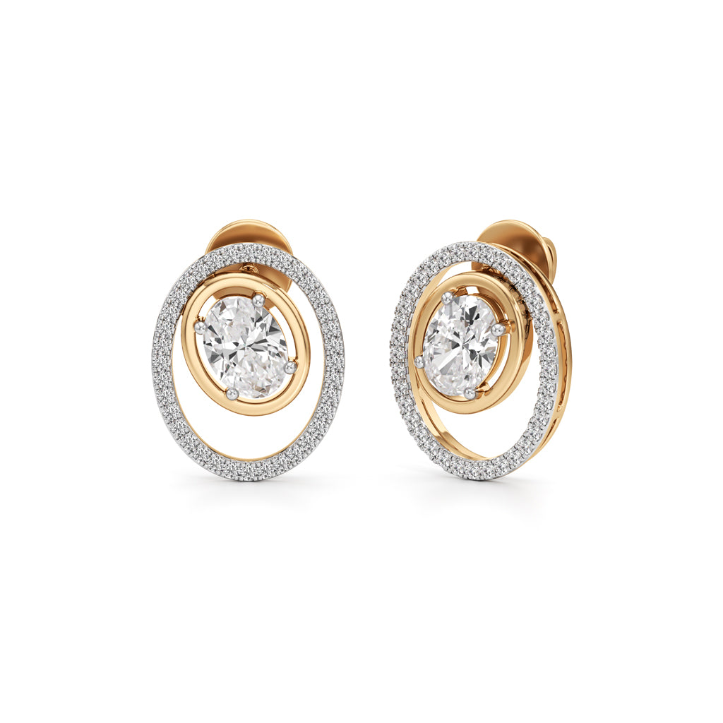 2.25Ct Oval Shape Fancy Studs Earrings