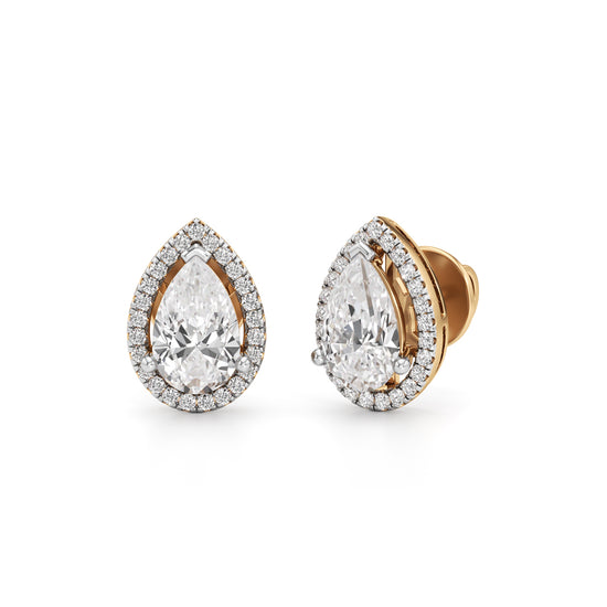 2.25Ct Round Shape Fancy Studs Earrings