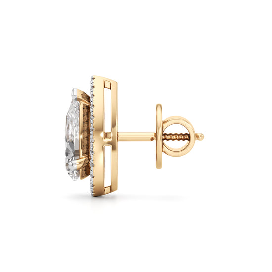 2.25Ct Round Shape Fancy Studs Earrings
