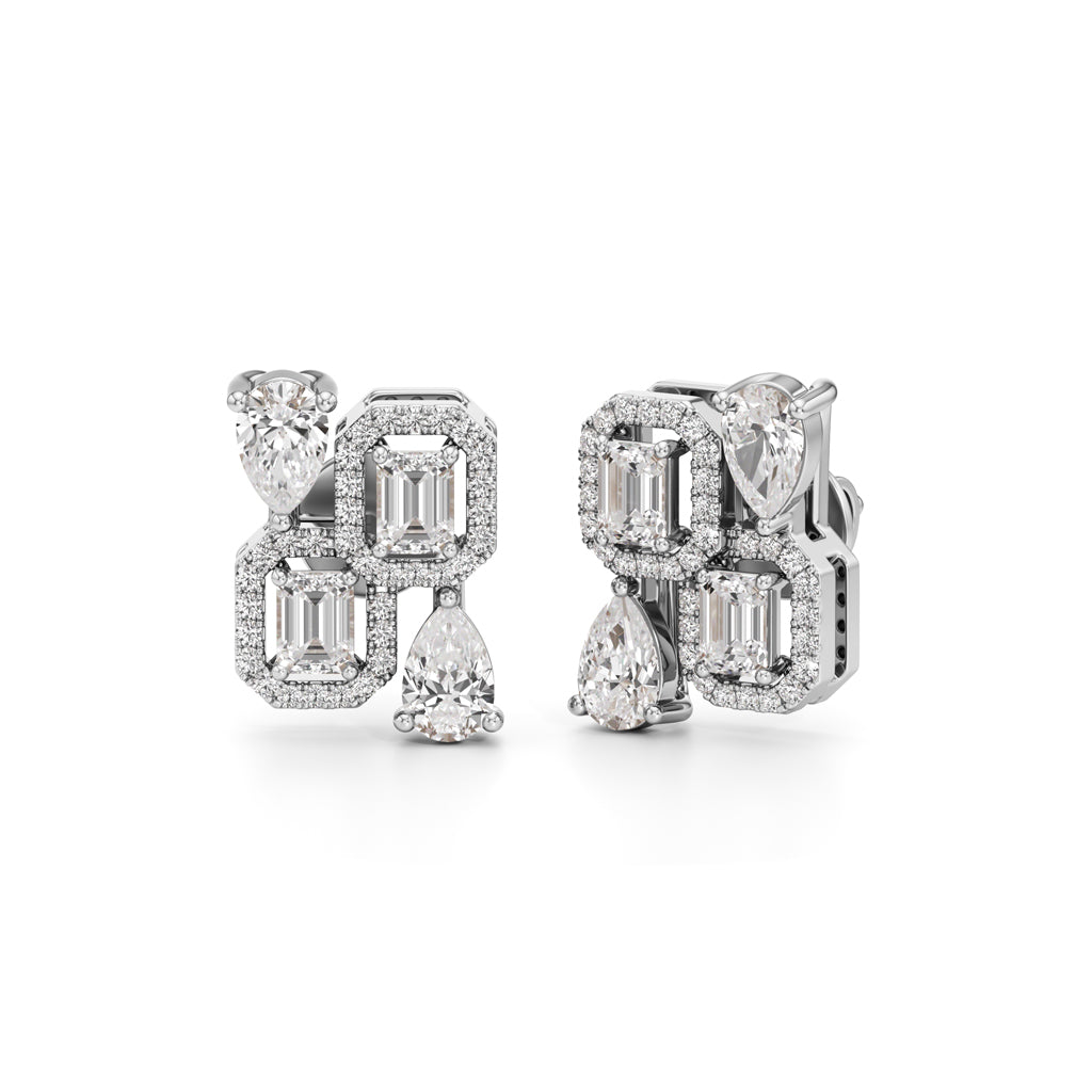 2.25Ct Round Shape Fancy Studs Earrings