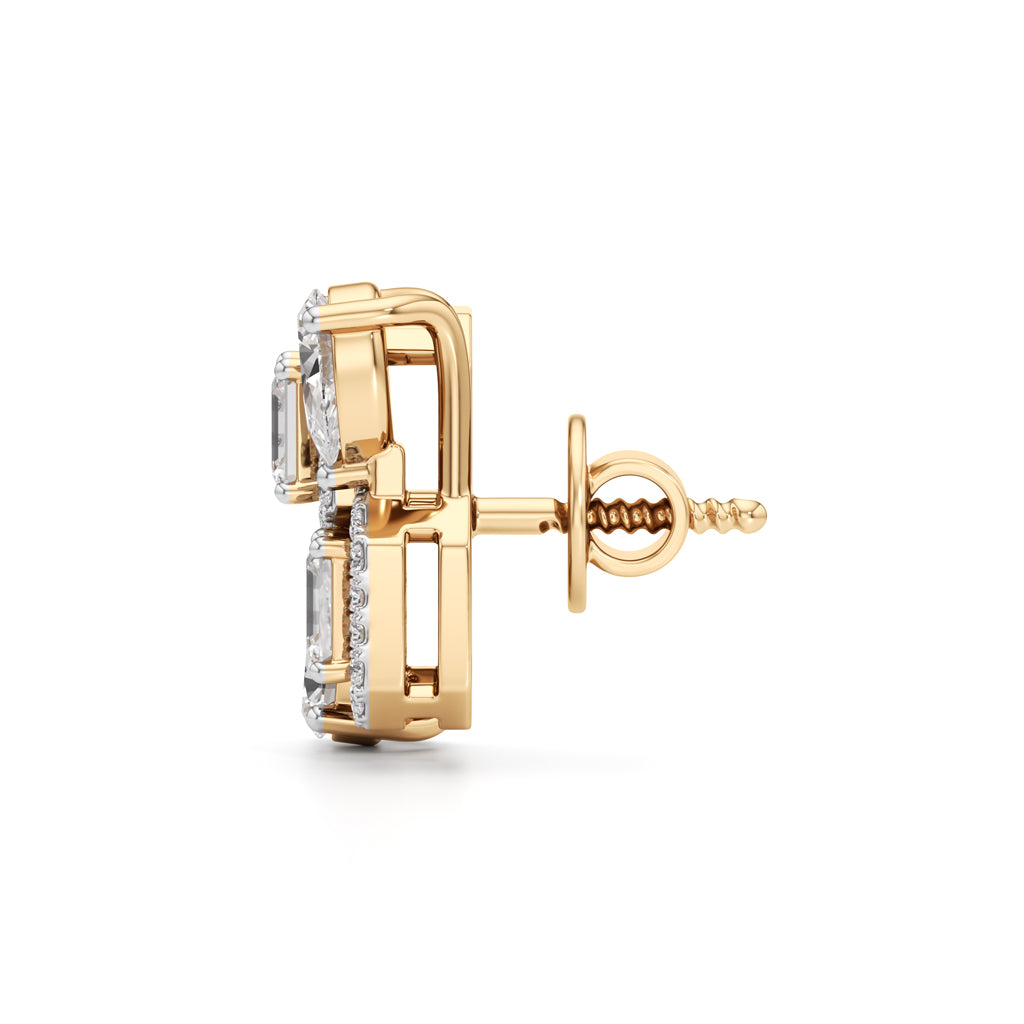 2.25Ct Round Shape Fancy Studs Earrings