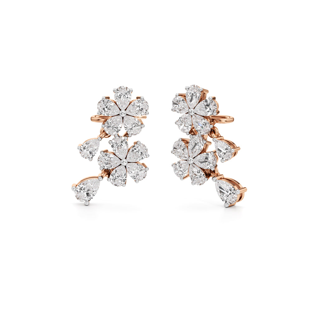 3.75Ct Round Shape Fancy Studs Earrings