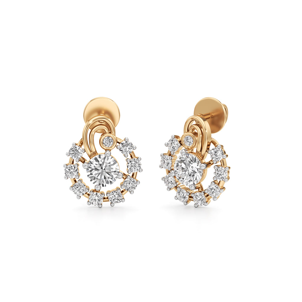 1.75Ct Round Shape Fancy Studs Earrings