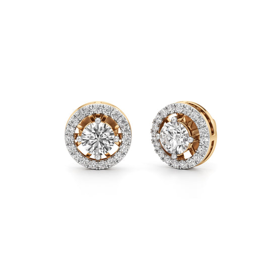 1.25Ct Emerald Shape Halo Earrings