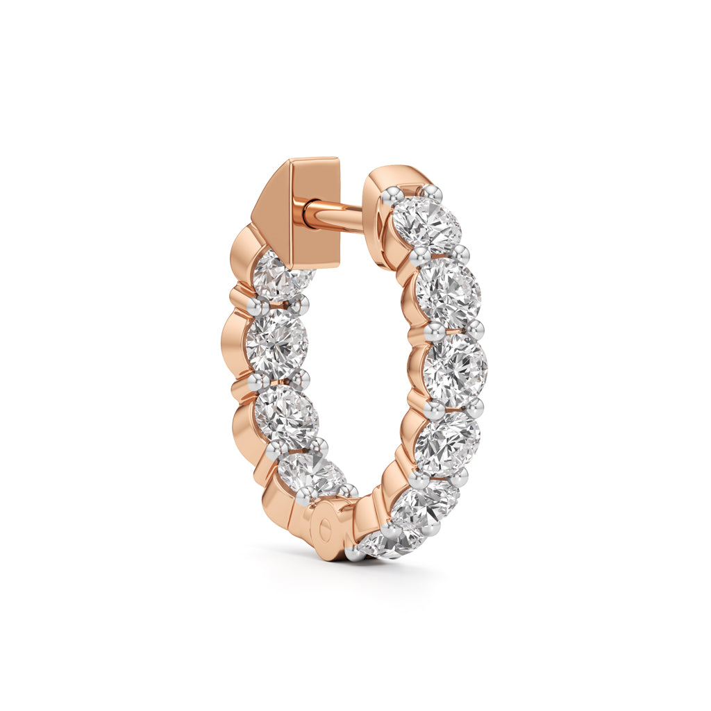 1.50Ct Round Shape Hoops Earrings