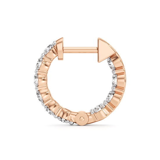 1.50Ct Round Shape Hoops Earrings