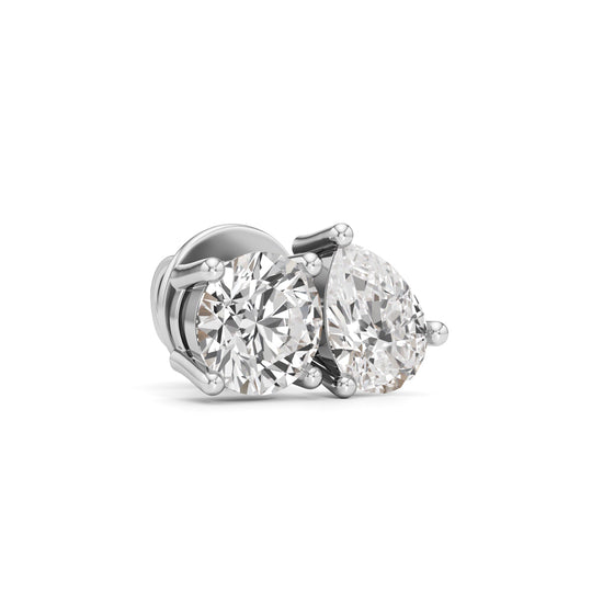 1.5Ct Pear Shape Solitaire Studs Earrings