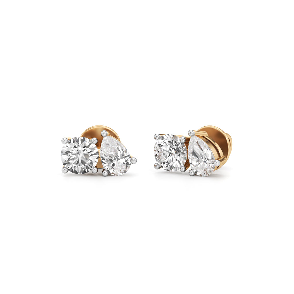 1.5Ct Pear Shape Solitaire Studs Earrings