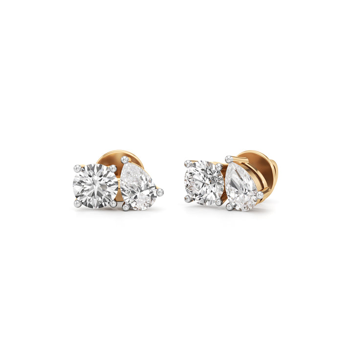 1.5Ct Pear Shape Solitaire Studs Earrings