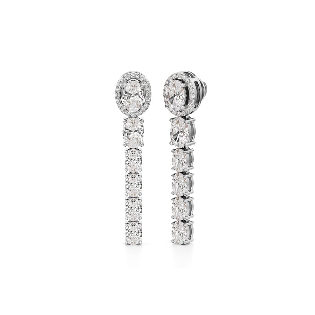 4Ct Oval Shape Dangles Earring