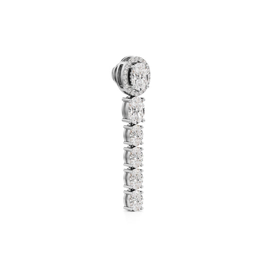 4Ct Oval Shape Dangles Earring
