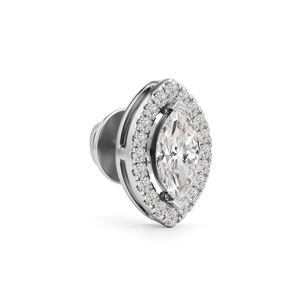 1.25Ct Marquise Shape Halo Studs Earrings