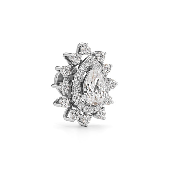 1.50Ct Pear Shape Halo Studs Earrings