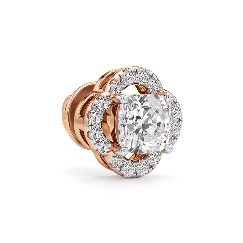 1.75Ct Cushion Shape Halo Studs Earrings