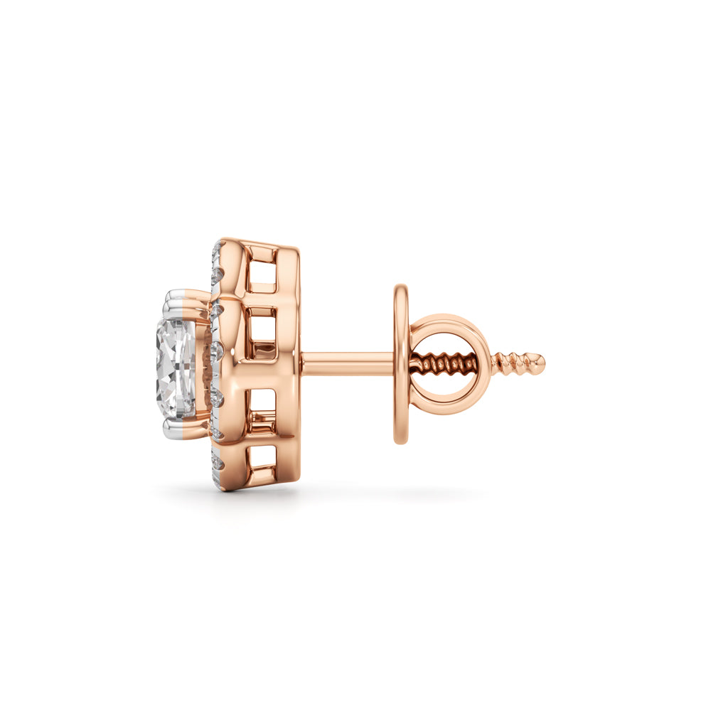 1.75Ct Cushion Shape Halo Studs Earrings