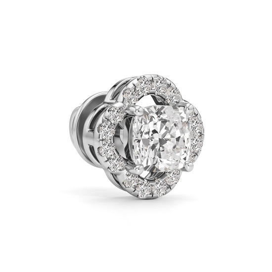 1.75Ct Cushion Shape Halo Studs Earrings