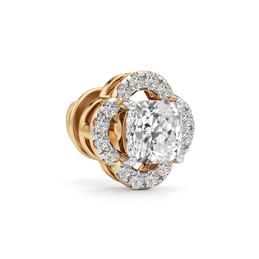 1.75Ct Cushion Shape Halo Studs Earrings