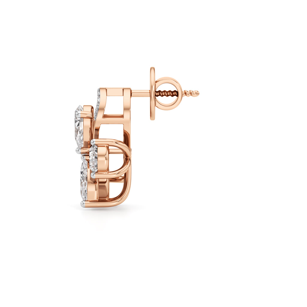 3Ct Marquise Shape Fancy Studs Earrings