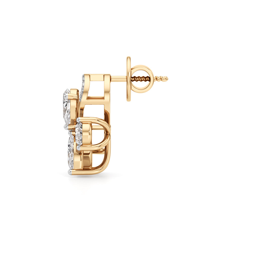 3Ct Marquise Shape Fancy Studs Earrings