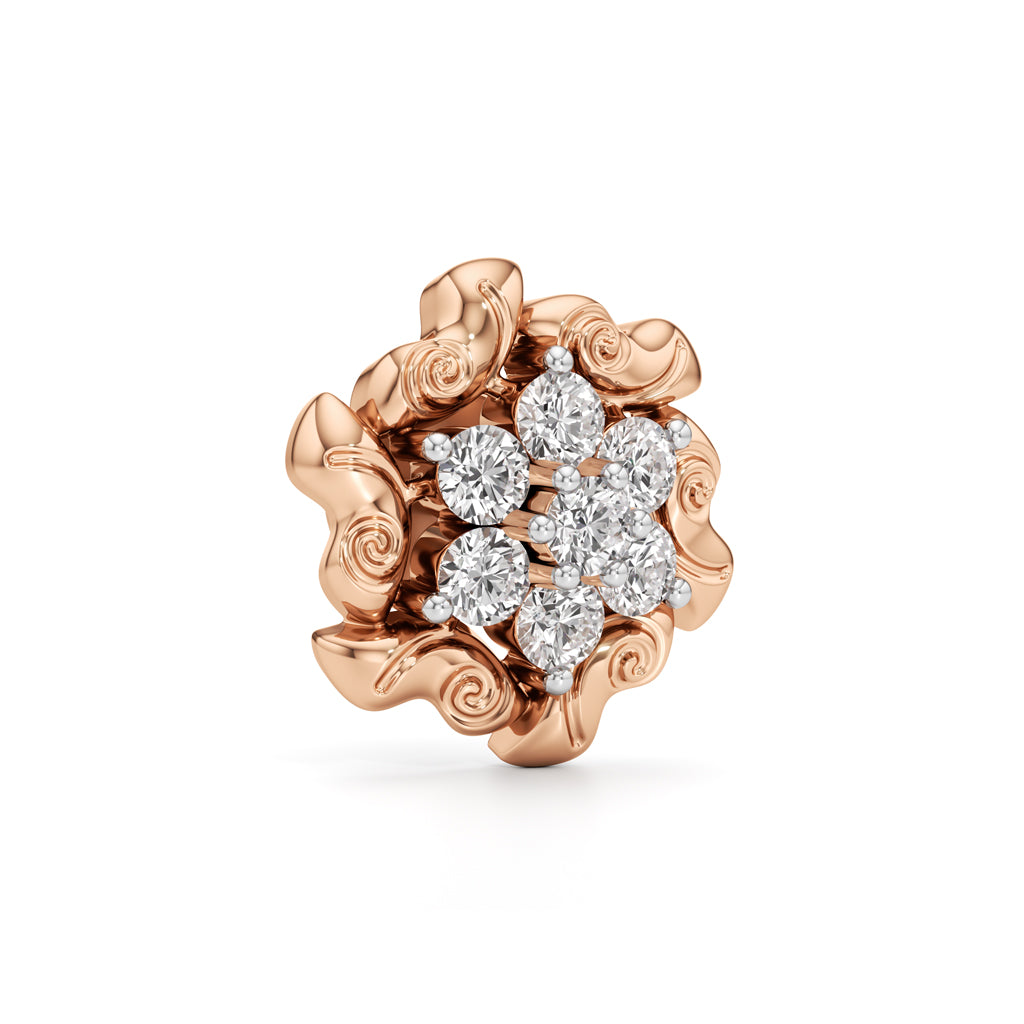 0.75Ct Round Shape Fancy Studs Earrings