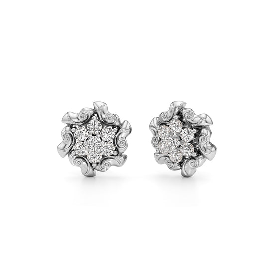 0.75Ct Round Shape Fancy Studs Earrings