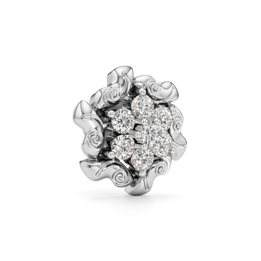 0.75Ct Round Shape Fancy Studs Earrings