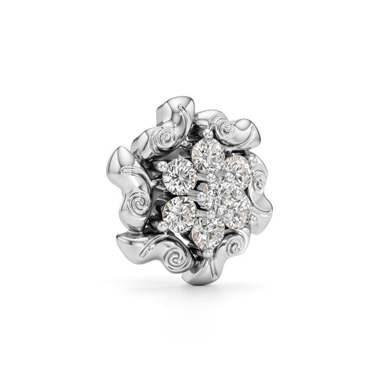 0.75Ct Round Shape Fancy Studs Earrings